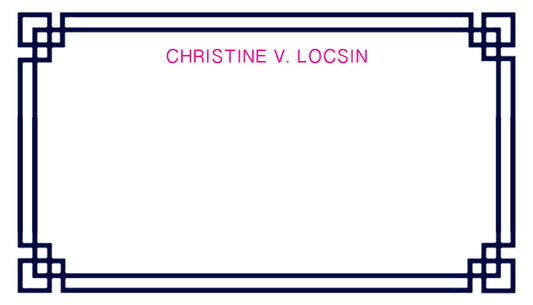 Classic Dark Blue Border Tag