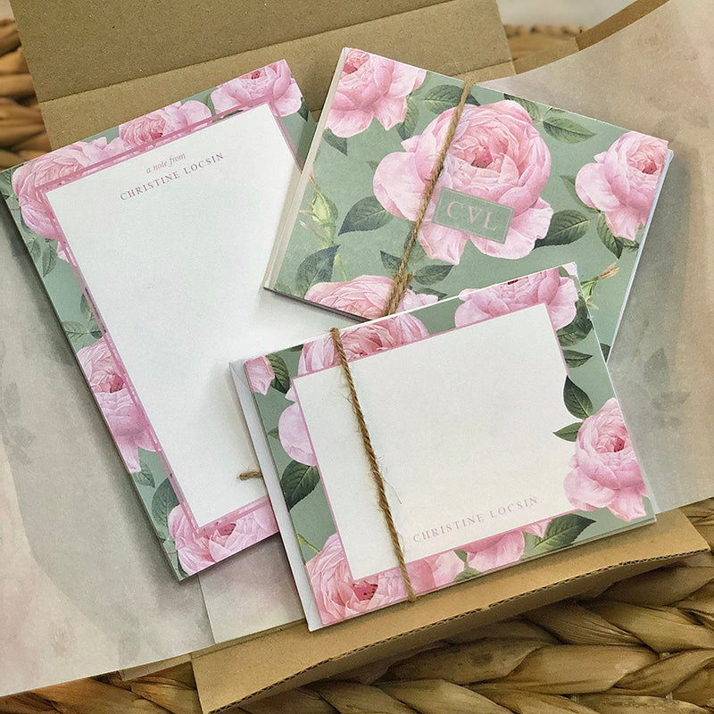 Peony Stationery Set