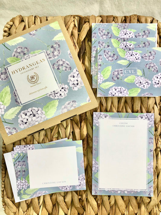 Hydrangeas Stationery Set