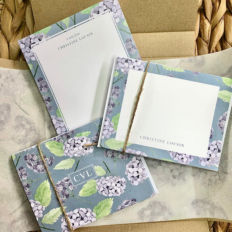 Hydrangeas Stationery Set