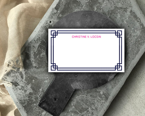 Classic Dark Blue Border Tag