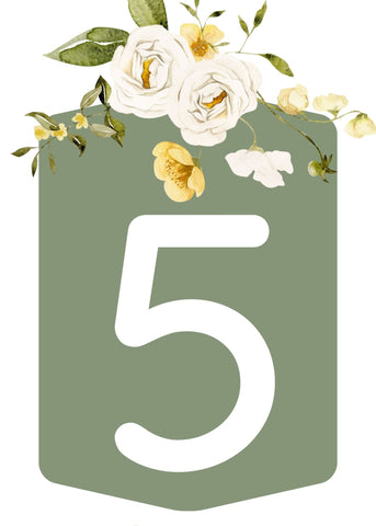 Floral Sage Table Number