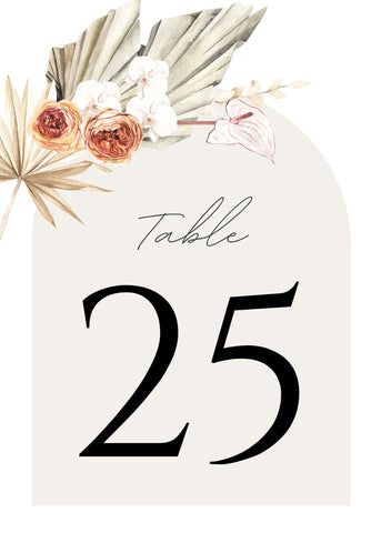 Classy Boho Table Number