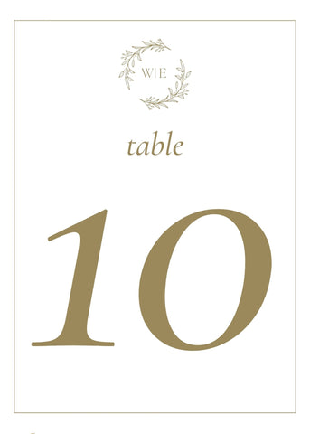Elegant Gold Table Number