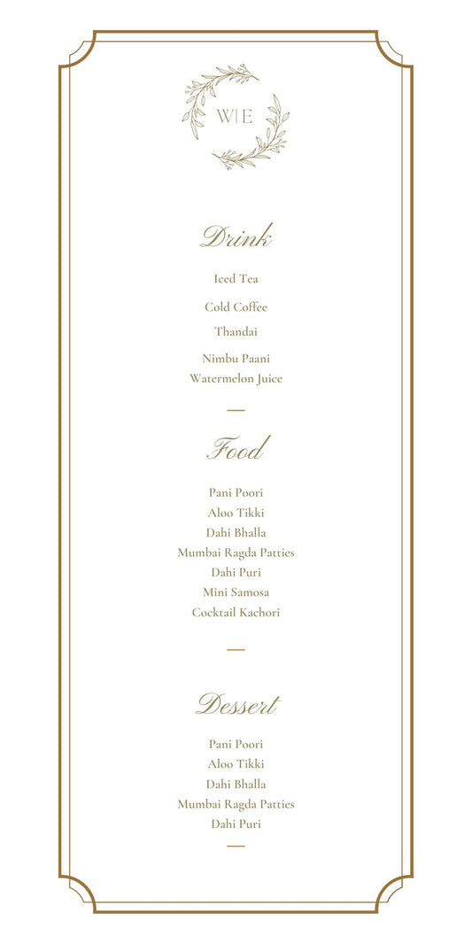 Elegant Gold Menu Card